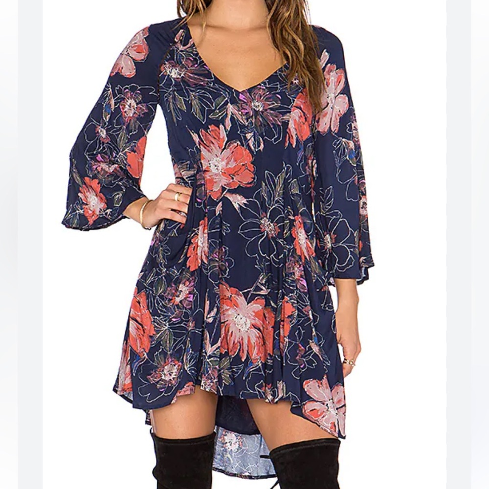 Free People Floral Mini Dress with pockets size 2